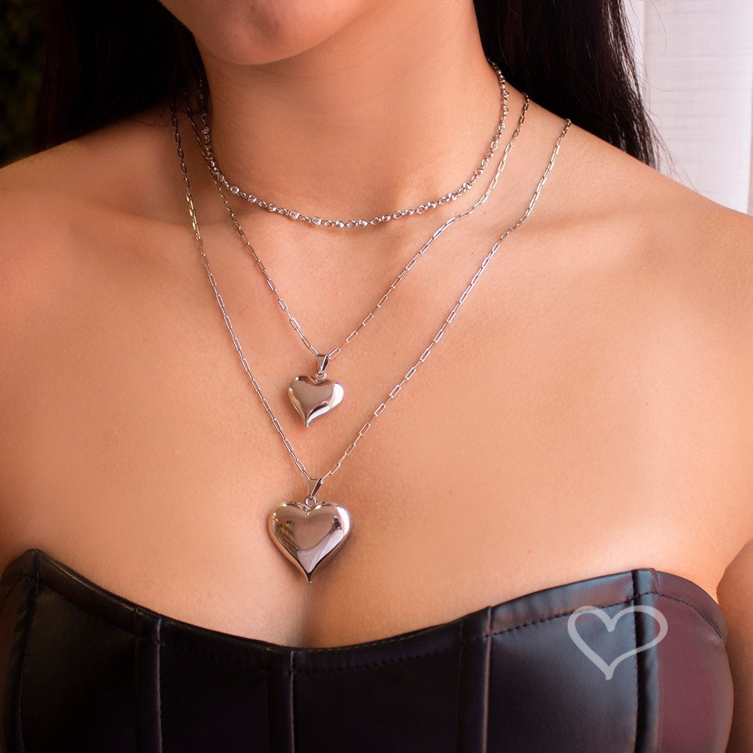 Choker Piuka Sunshine Zircônia Folheado em Ródio Branco