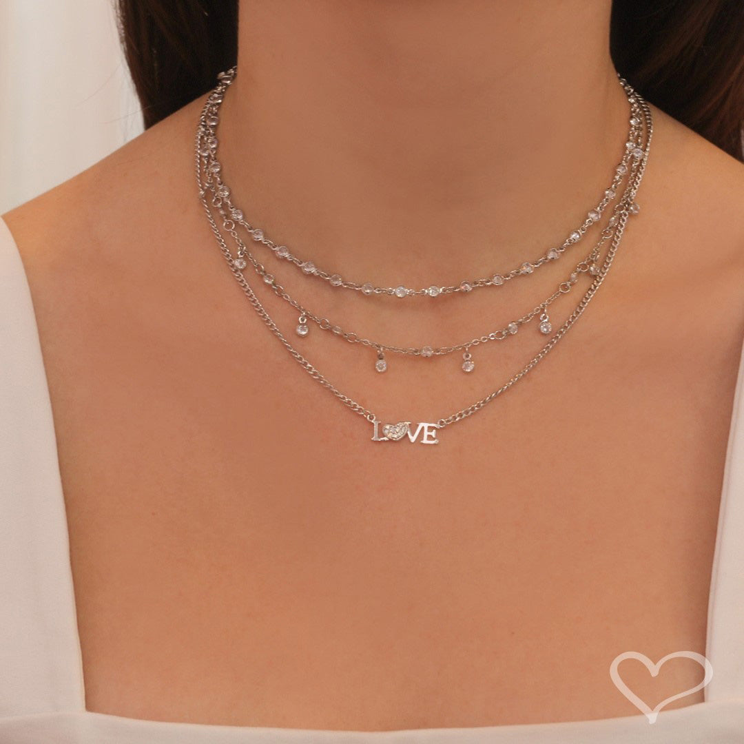 Choker Piuka Sunshine Zircônia Folheado em Ródio Branco