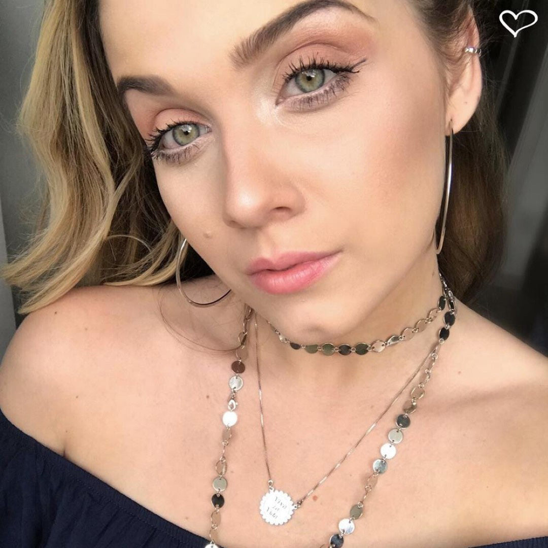 Piercing Piuka Pressão Lili Elos Estrelas Folheado Ródio Branco