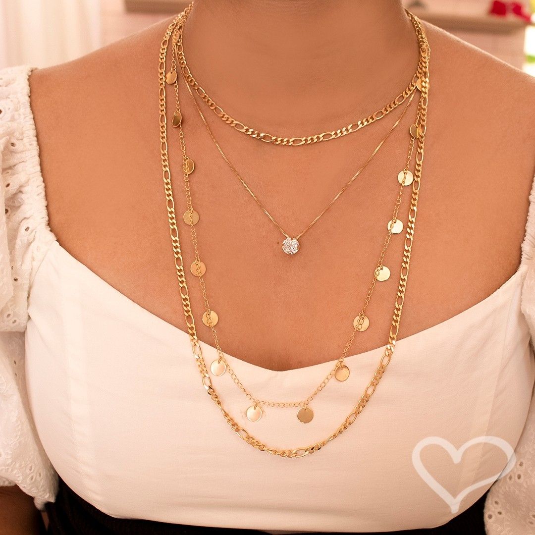 Mix de Colares Thassia Folheado a Ouro 18k