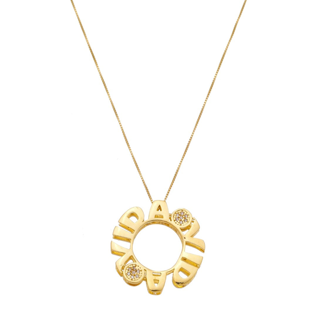 Colar Piuka Mandala Vida Zircônia Folheado a Ouro 18k