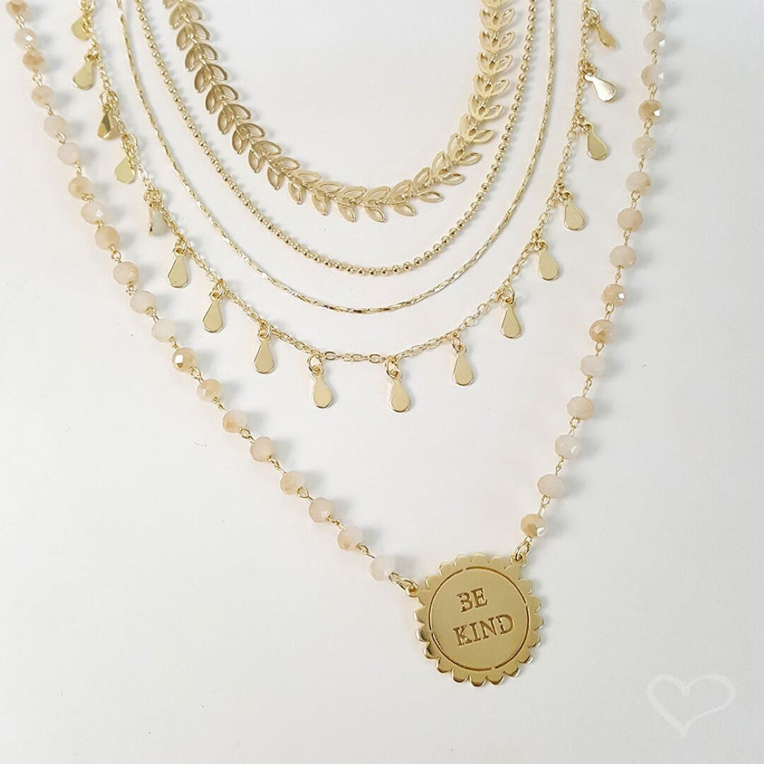 Choker 3 Correntes Antonella Mini Gotas Folheada a Ouro 18k Piuka