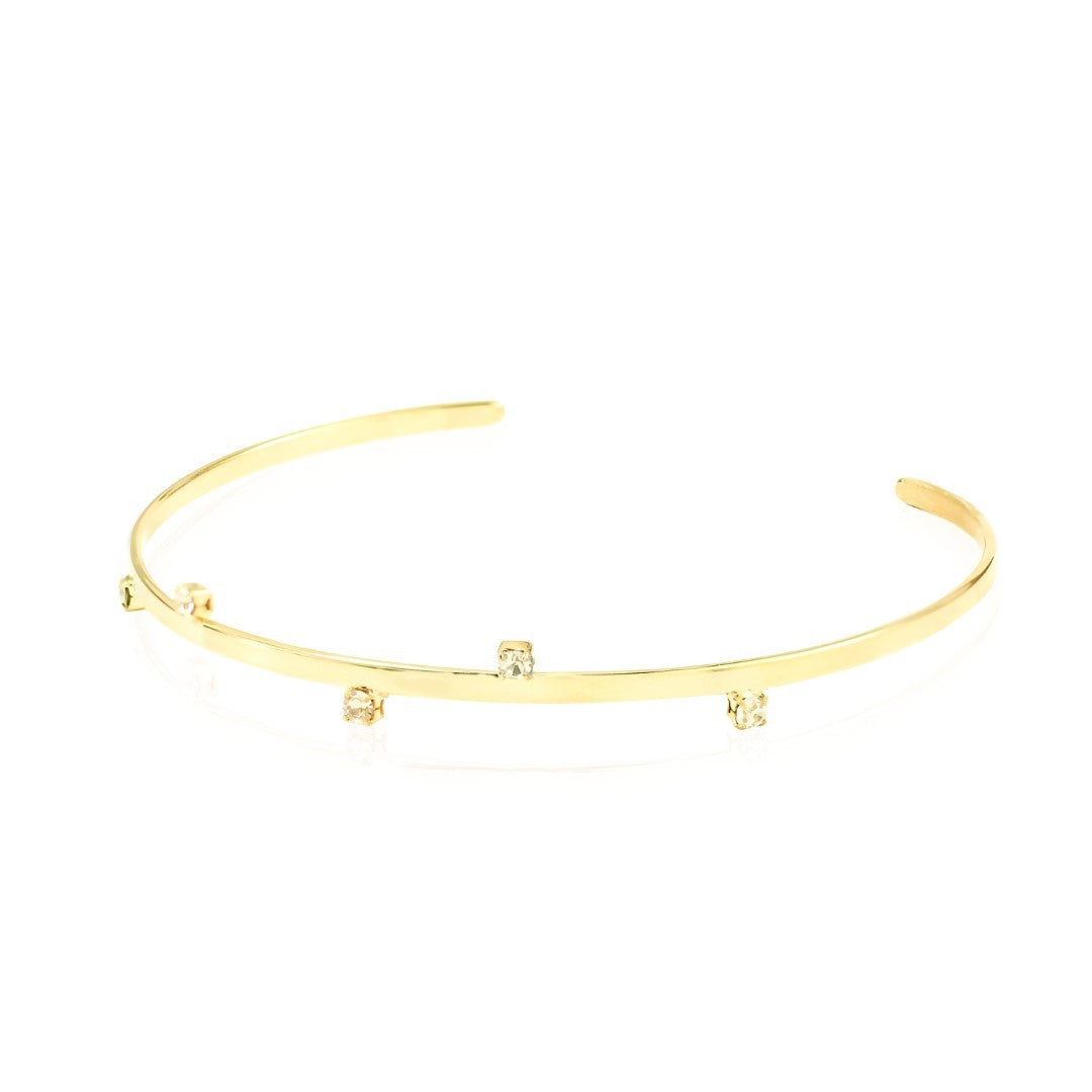 Bracelete Feminino Folheado a Ouro 18k 5 Pontos de Luz Lia