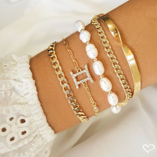 Bracelete Feminino Folheado a Ouro 18k Torcido Caly