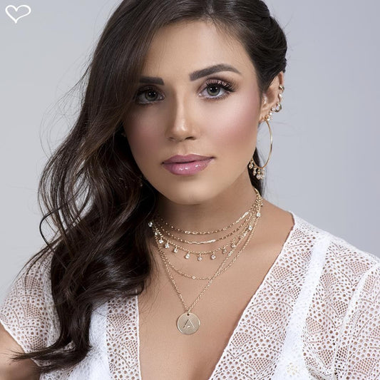Choker Piuka 3 Voltas Malu Zircônias Folheada a Ouro 18k