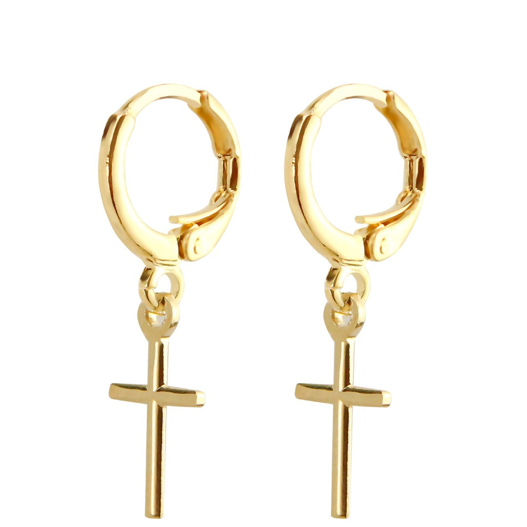 Brinco Argolinha Lu Cruz Folheado a Ouro 18k Piuka