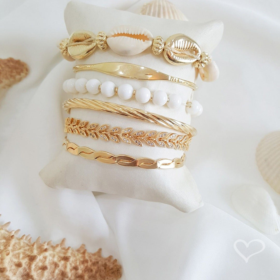 Bracelete Feminino Folheado a Ouro 18k Torcida e Trançada Laurie Piuka