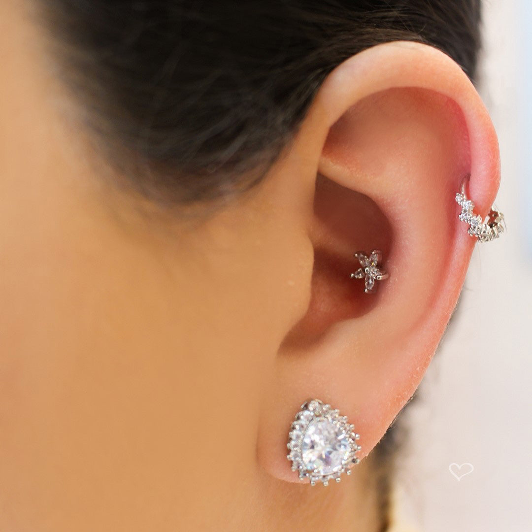 Piercing de Furo Argola P Lívia Zircônia Prata Piuka