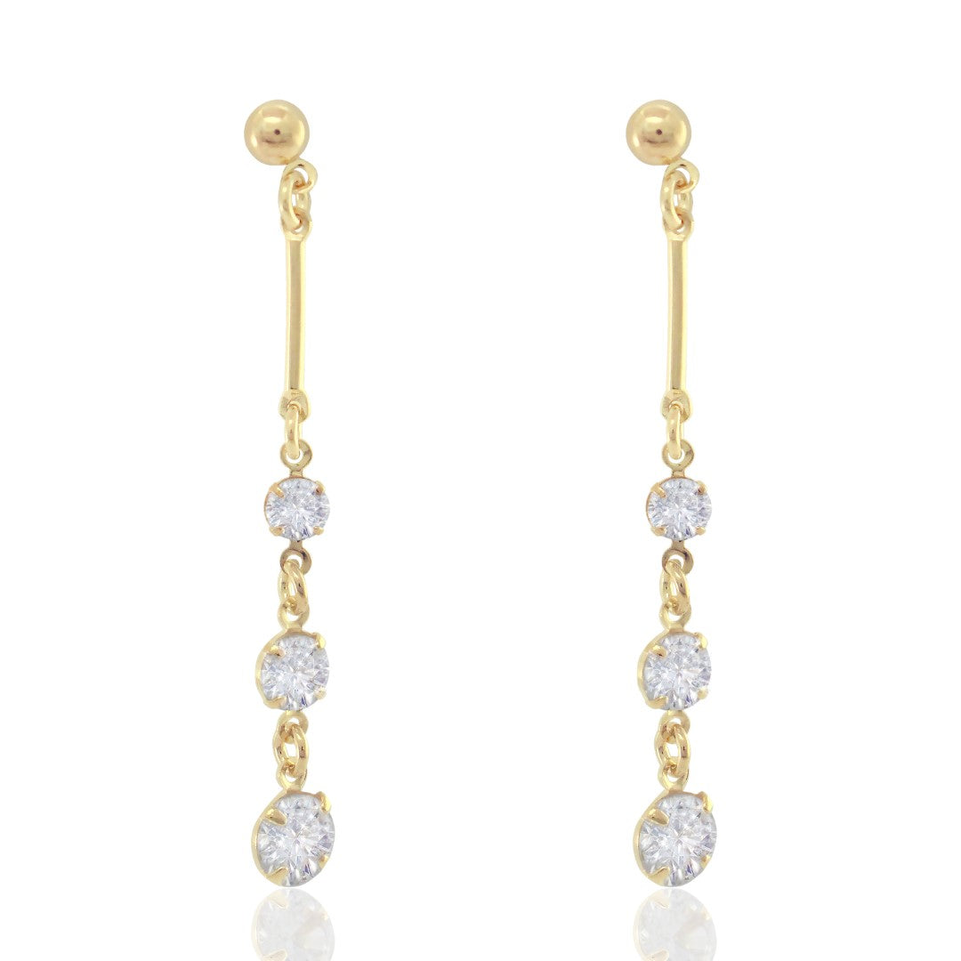 Brinco Piuka Fefe Zircônias Folheado a Ouro 18k