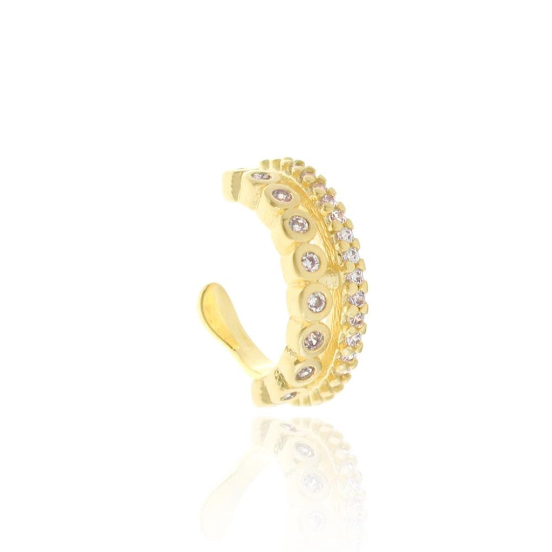 Piercing de Pressão Piuka Candy Duas Voltas Zircônias Folheado a Ouro 18k