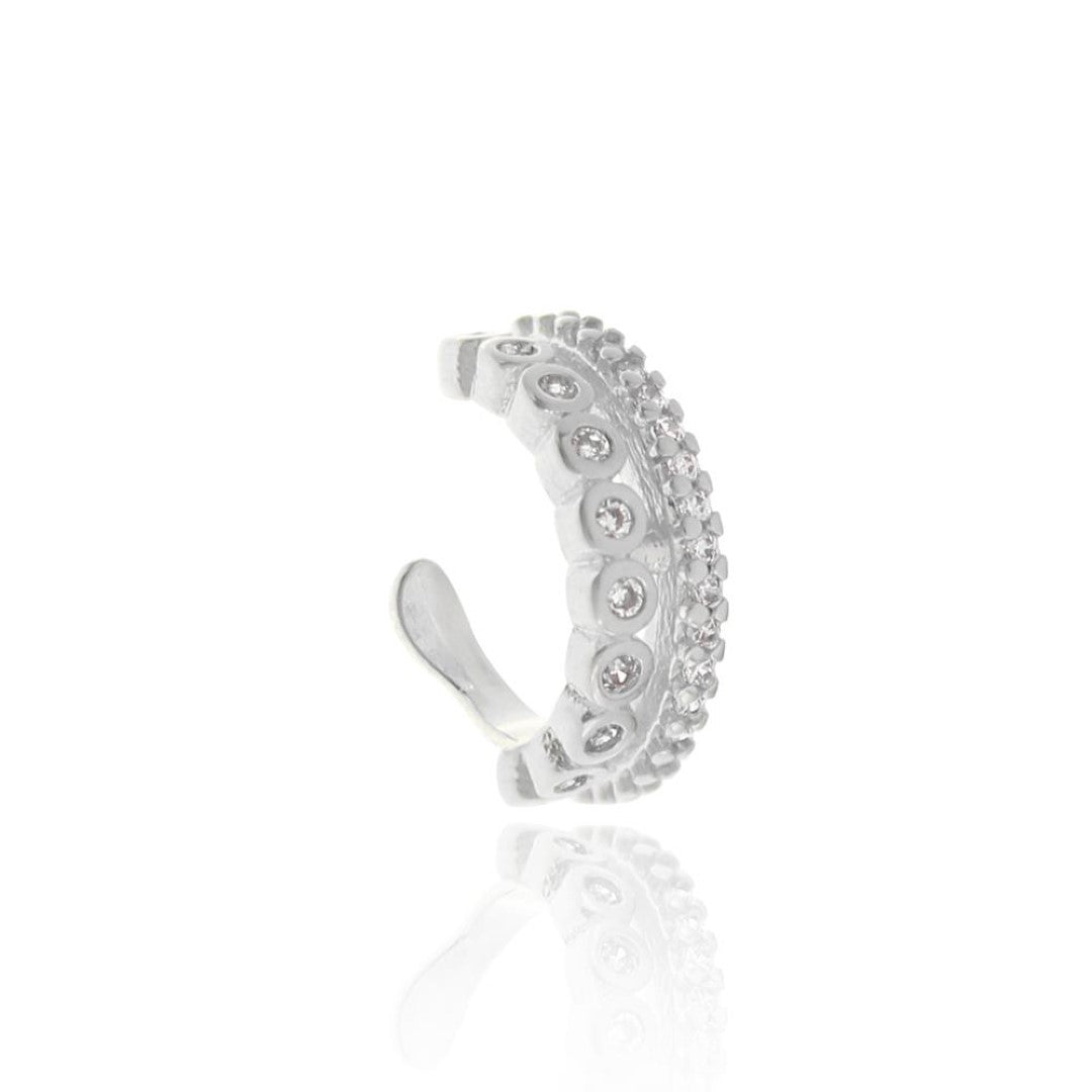 Piercing de Pressão Piuka Candy Duas Voltas Zircônia Folheado em Ródio Branco