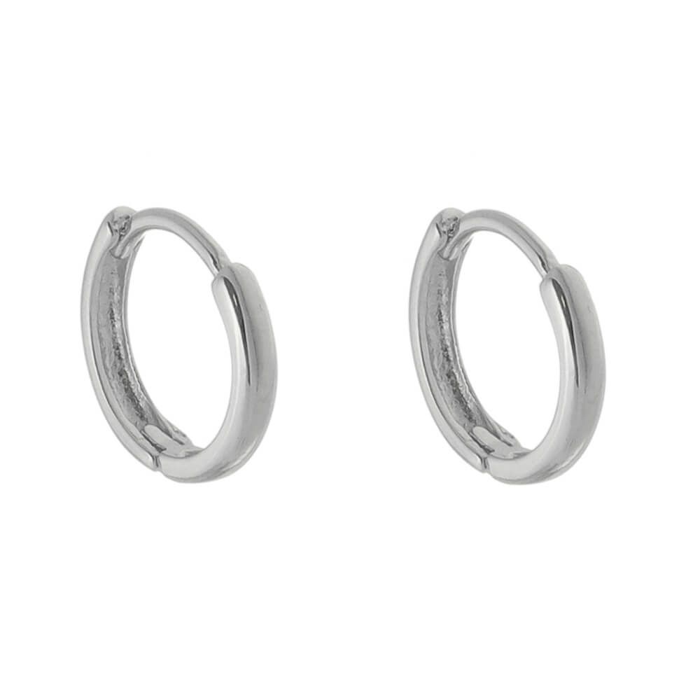 Brinco Argolinha Lala M Folheado em Ródio Branco