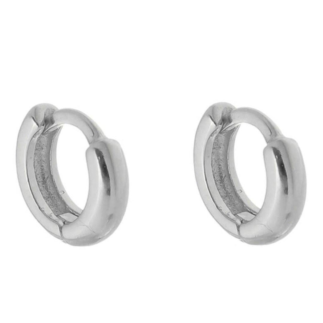 Brinco Argolinha Lala P Folheado em Ródio Branco