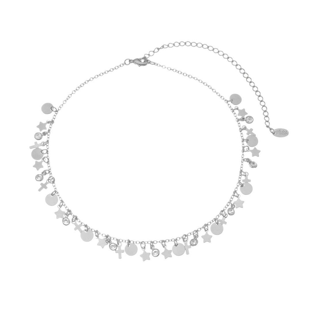 Choker Piuka Soul Folheado em Ródio Branco
