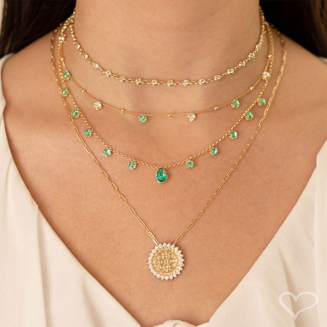 Choker Piuka Muriel Zircônias Turmalina Folheada a Ouro 18k