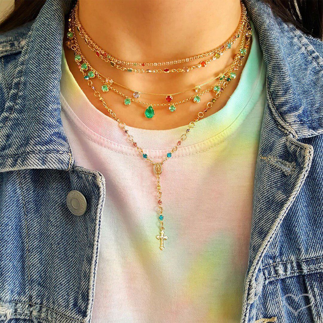 Choker Piuka Muriel Zircônias Turmalina Folheada a Ouro 18k
