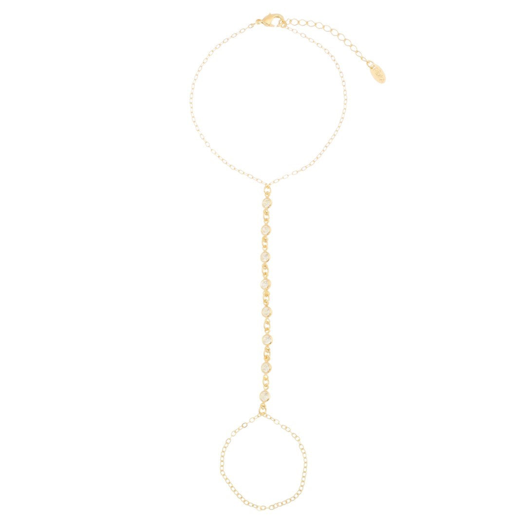 Pulseira de Mão Jamile Pontos de Luz Folheada a Ouro 18k