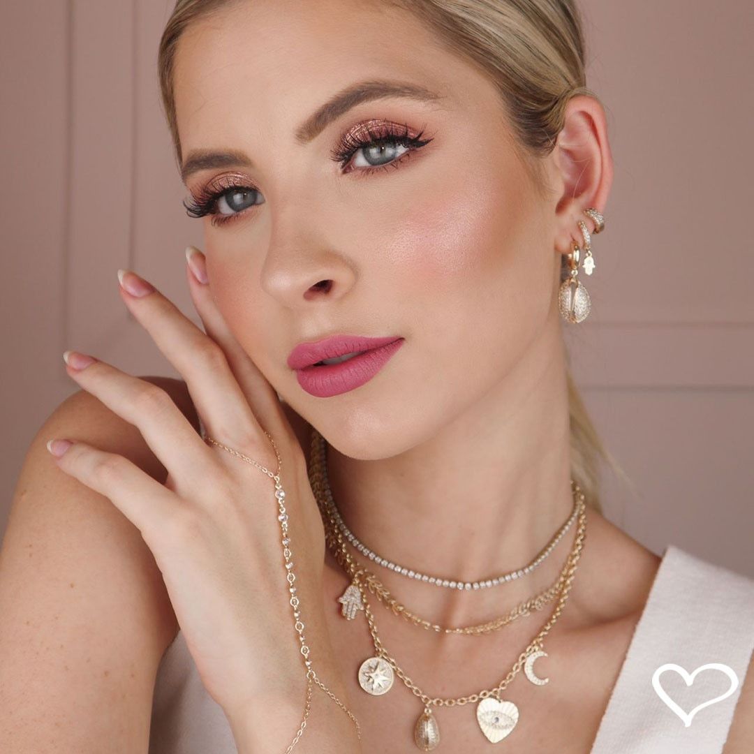 Pulseira de Mão Jamile Pontos de Luz Folheada a Ouro 18k