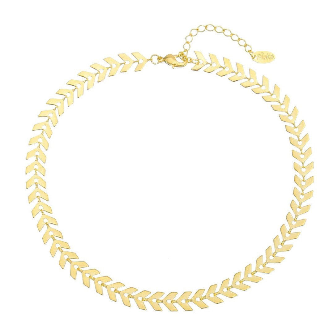 Tornozeleira Piuka Kylie Folhinhas Folheada a Ouro 18k