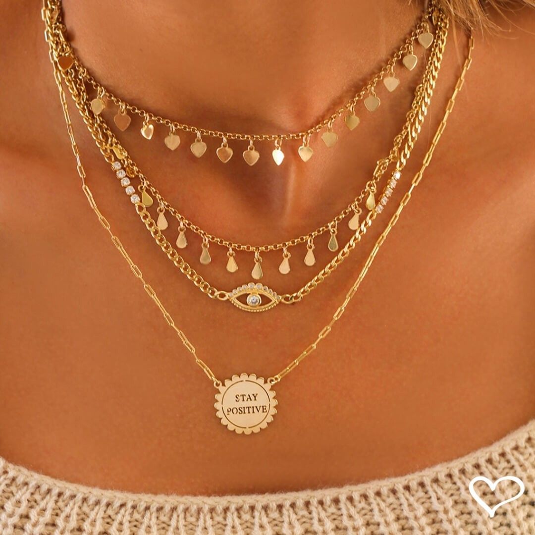 Choker Piuka Flora Corações e Gotas Folheada a Ouro 18k