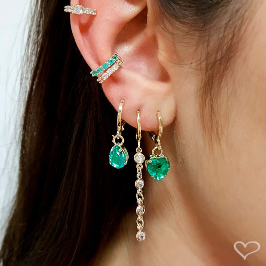 Brinco Argolinha Diane Pontos de Luz Folheado a Ouro 18k