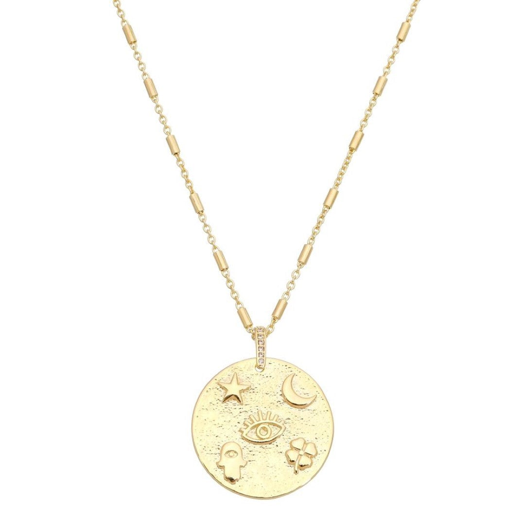 Colar Mandala Luz, Proteção, Energia e Sorte Folheado a Ouro 18k