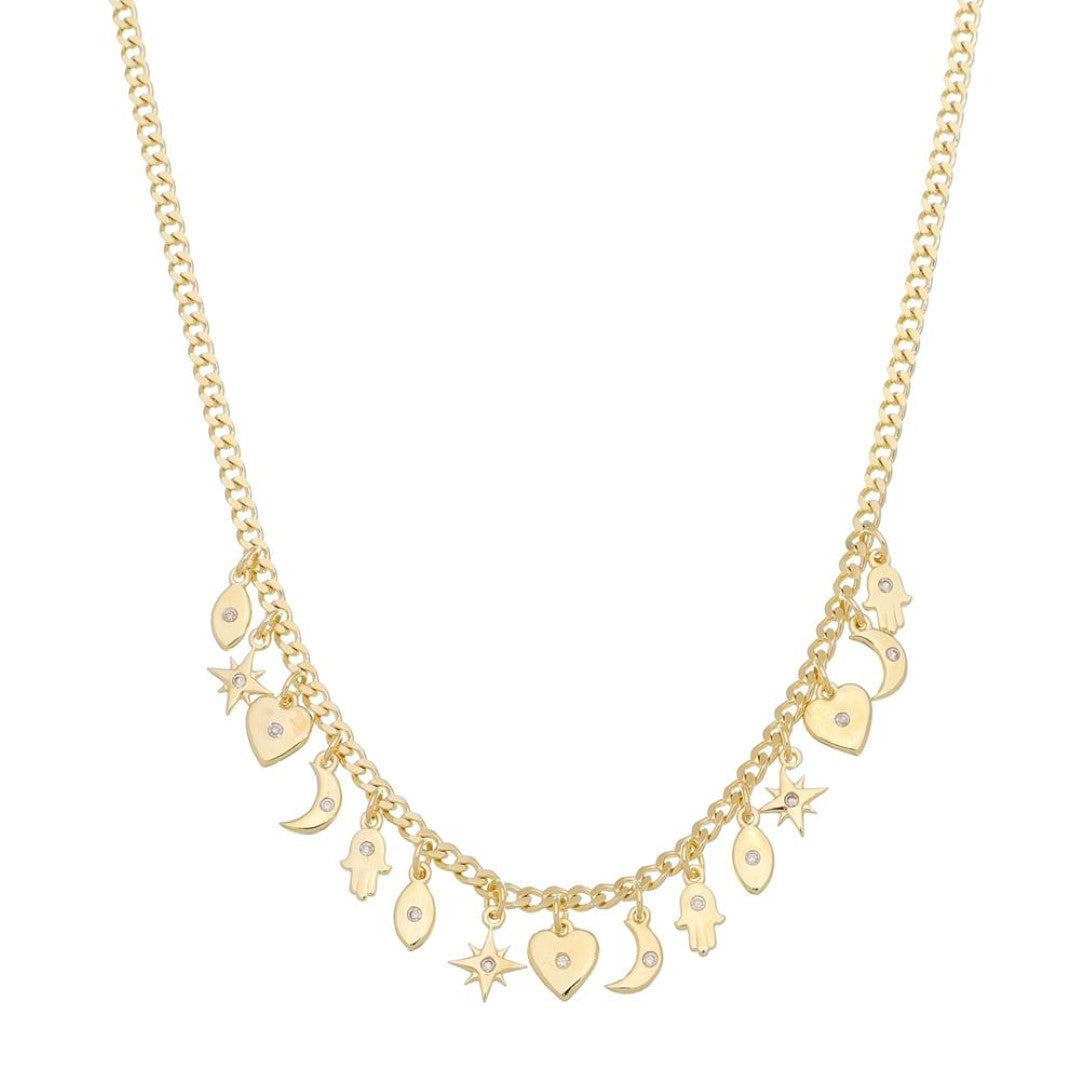 Choker Piuka Rachel Amuletos Folheada a Ouro 18k