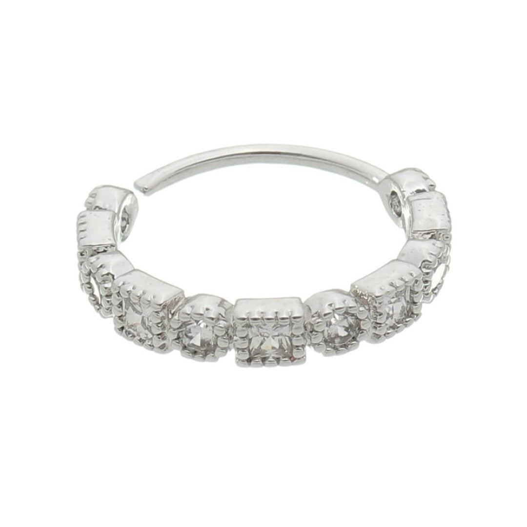 Piercing de Furo Piuka Argola P Lucy 8mm Zircônia Prata