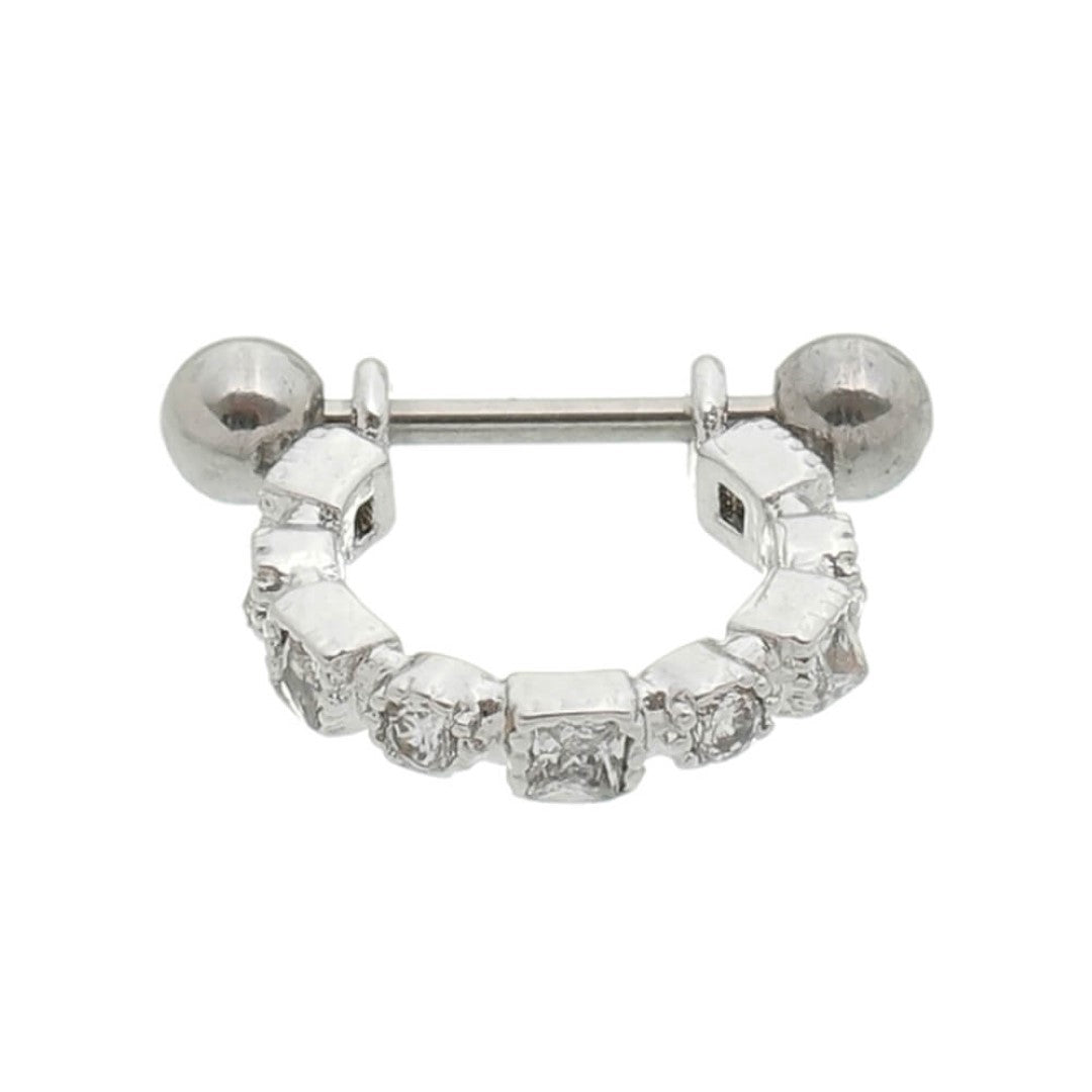 Piercing de Furo Piuka Argola P Loiuse 8mm Zircônia Prata