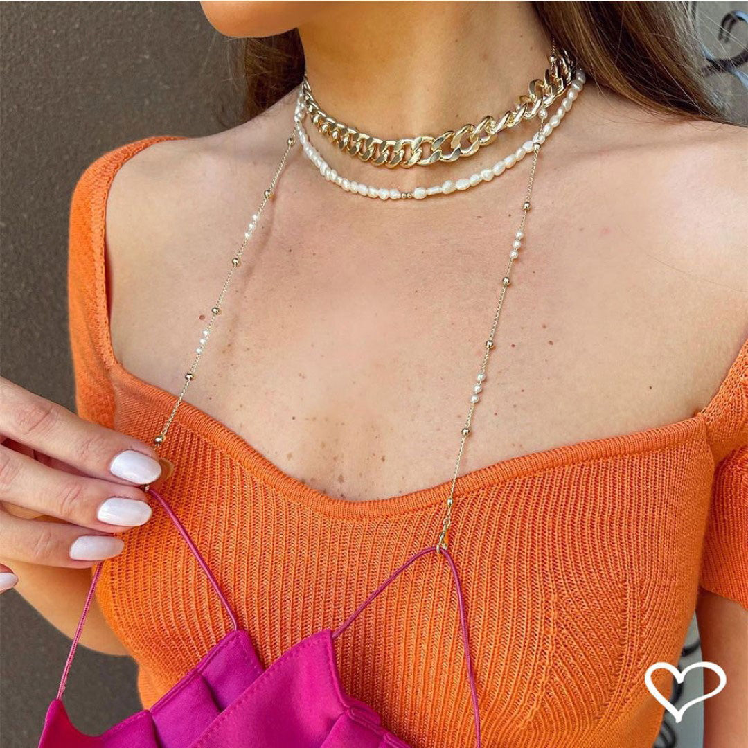 Choker Piuka Cami Elos Grumet Folheada a Ouro 18k
