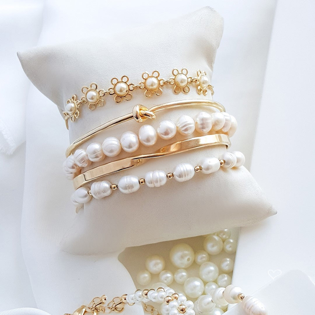 Pulseira Feminina Amarílis Pérolas de Água Doce