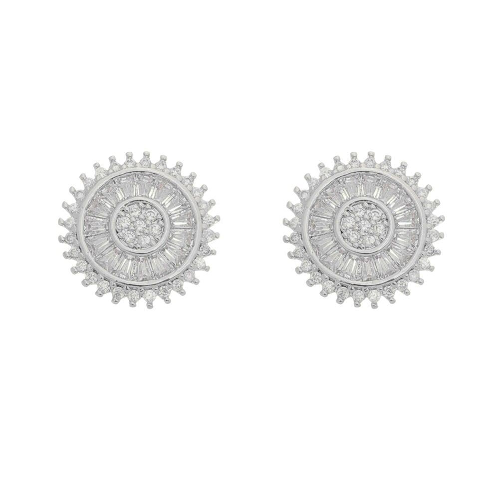 Brinco Piuka Solaris Zircônia Cristal Folheado em Ródio Branco