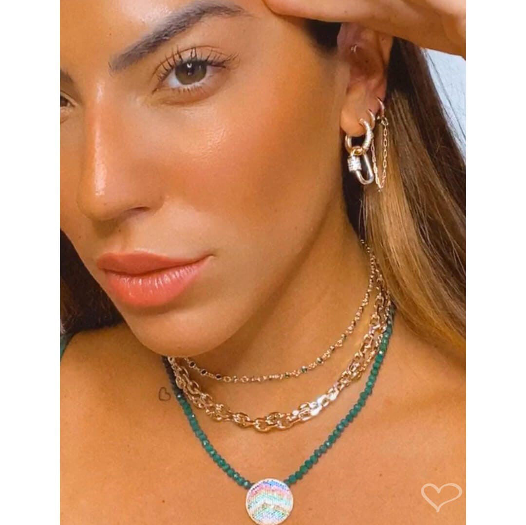 Brinco Ear Line Lizi Elos Folheado a Ouro 18k