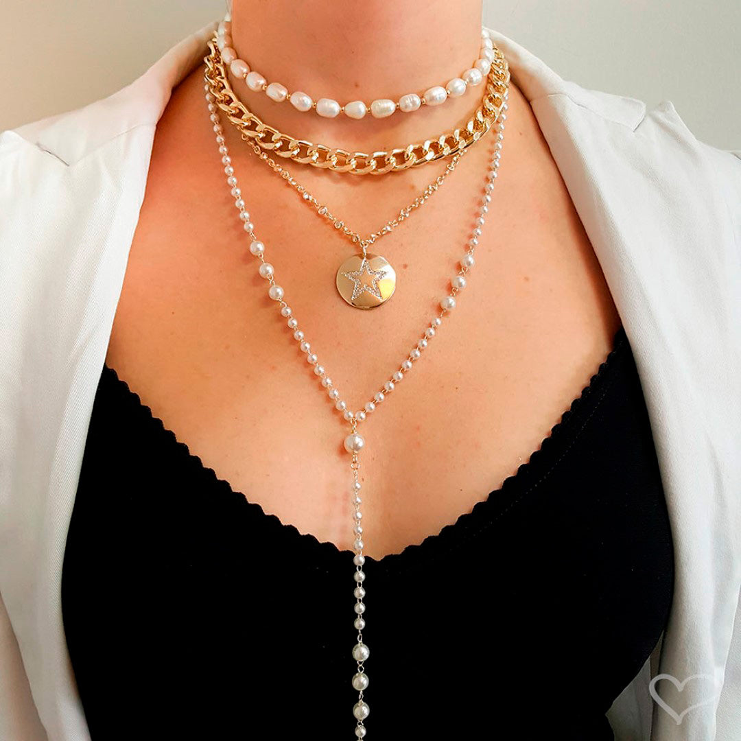 Choker Piuka Lanis Pérolas de Água Doce