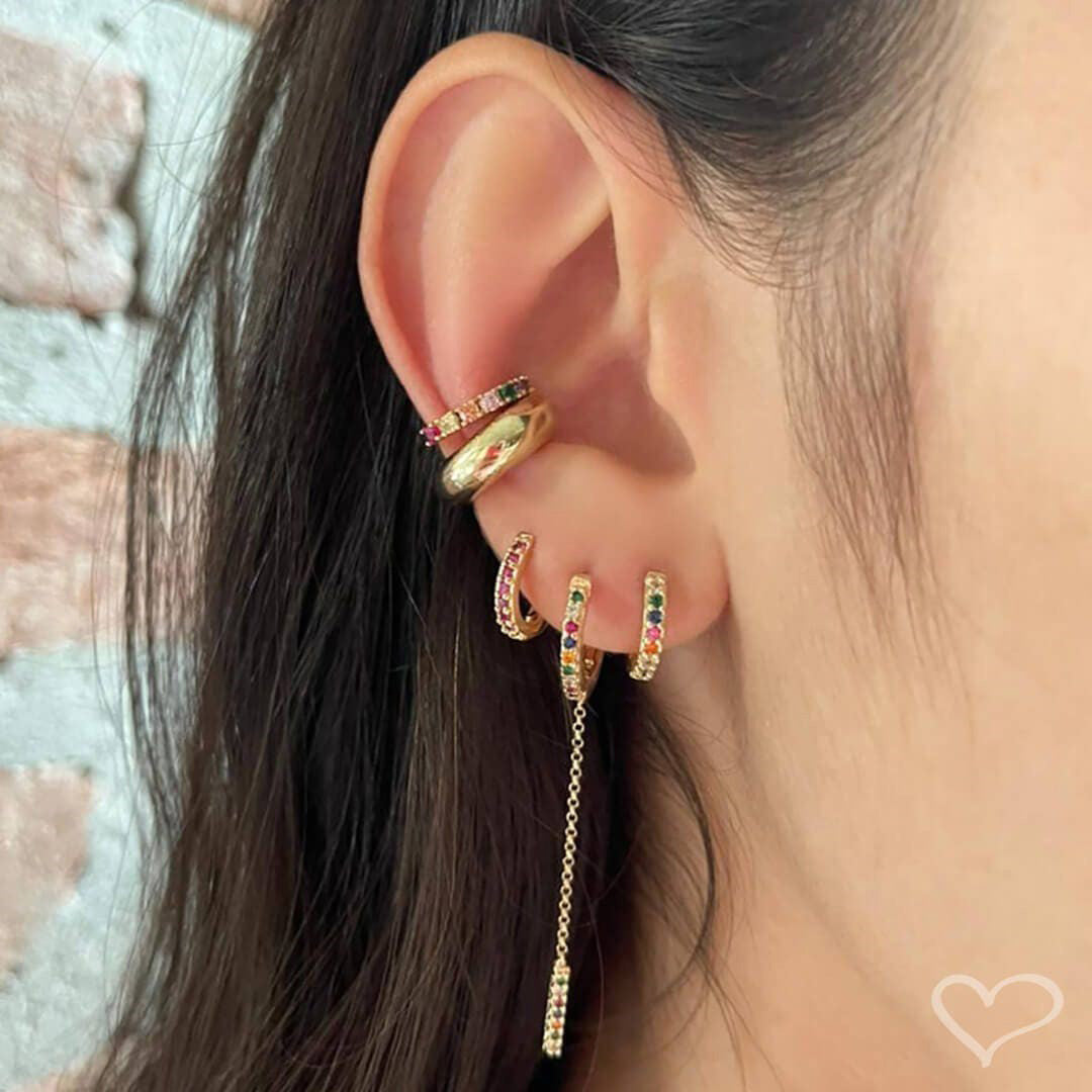 Piercing de Encaixe Piuka Zac Argola Lisa Folheado a Ouro 18k