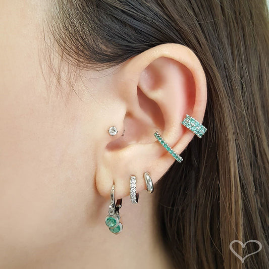 Brinco Argolinha Filipa Zircônias Folheado em Ródio Branco