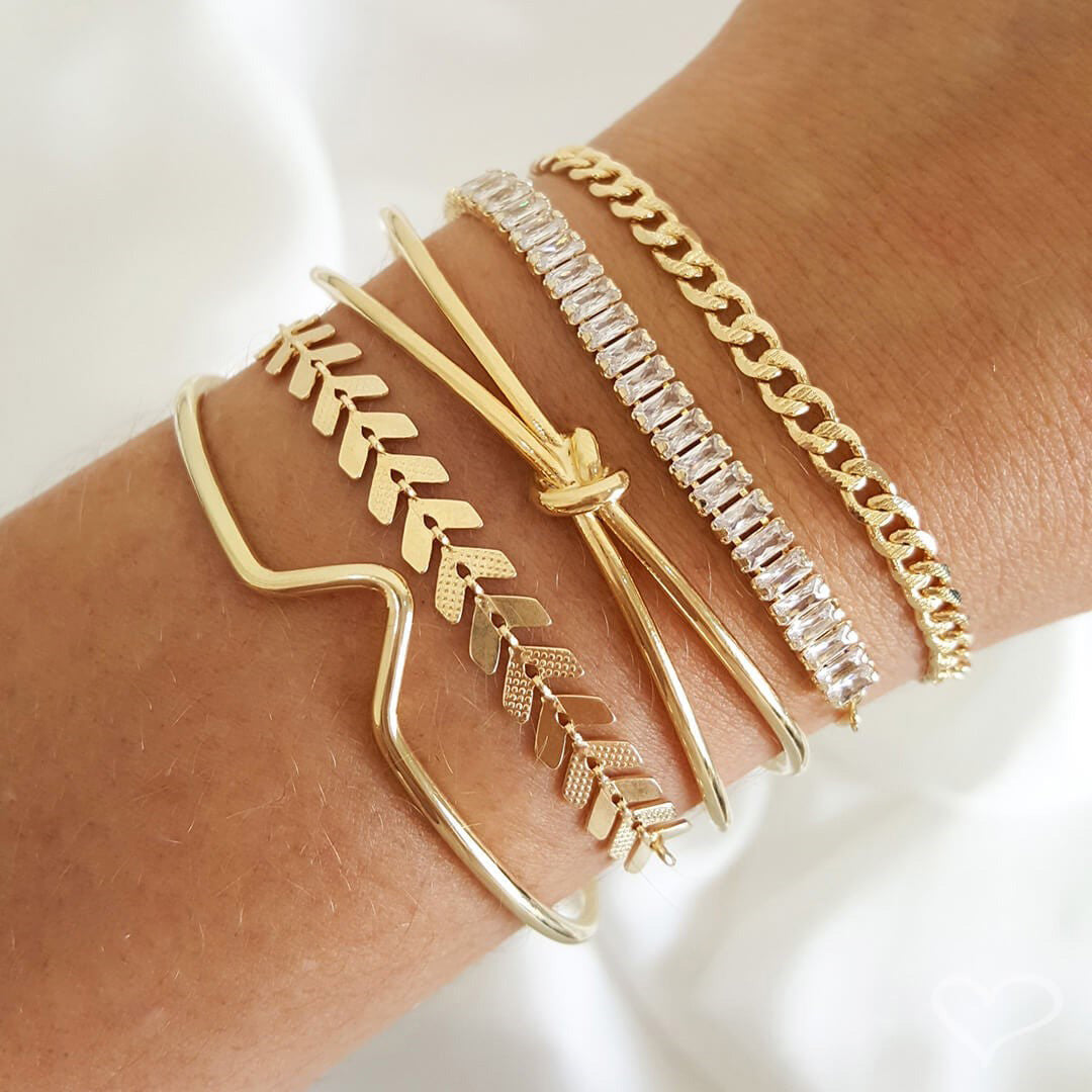 Pulseira Folheada a Ouro 18k Elos Groumet Trabalhados Lica