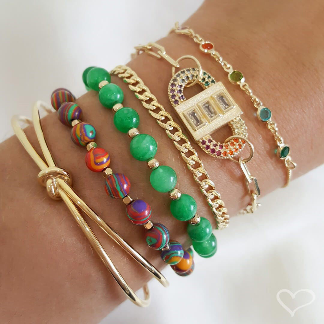 Pulseira Folheada a Ouro 18k Elos Groumet Trabalhados Lica
