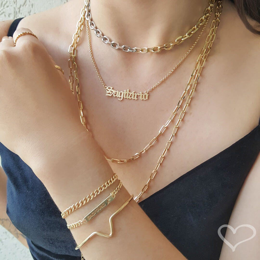 Pulseira Folheada a Ouro 18k Elos Groumet Lili