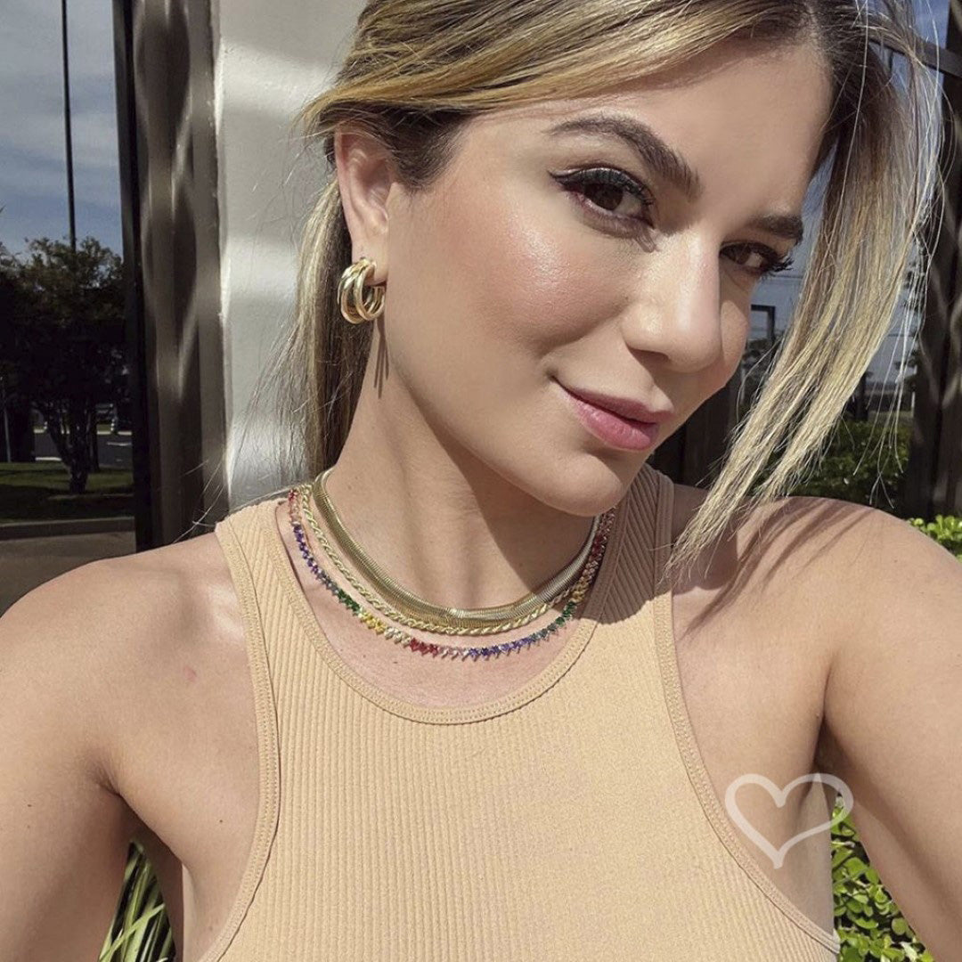Colar Curto Paula Cordão Baiano Folheado a Ouro 18k