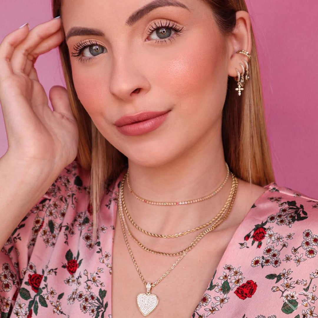 Colar Curto Paula Cordão Baiano Folheado a Ouro 18k