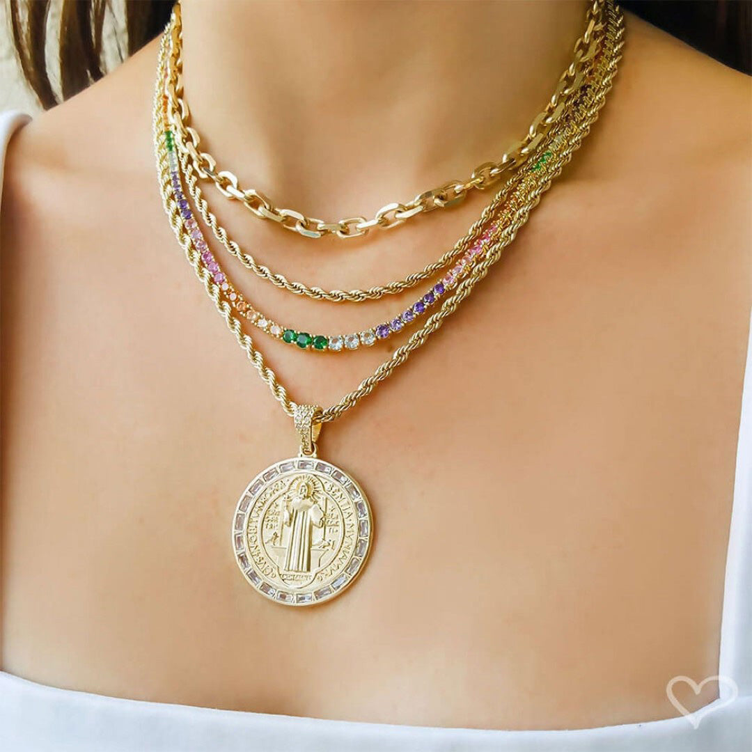 Colar Curto Paula Cordão Baiano Folheado a Ouro 18k