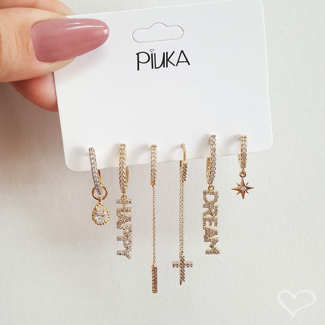 Brinco Argolinha Tina Happy Zircônia Folheado a Ouro 18k