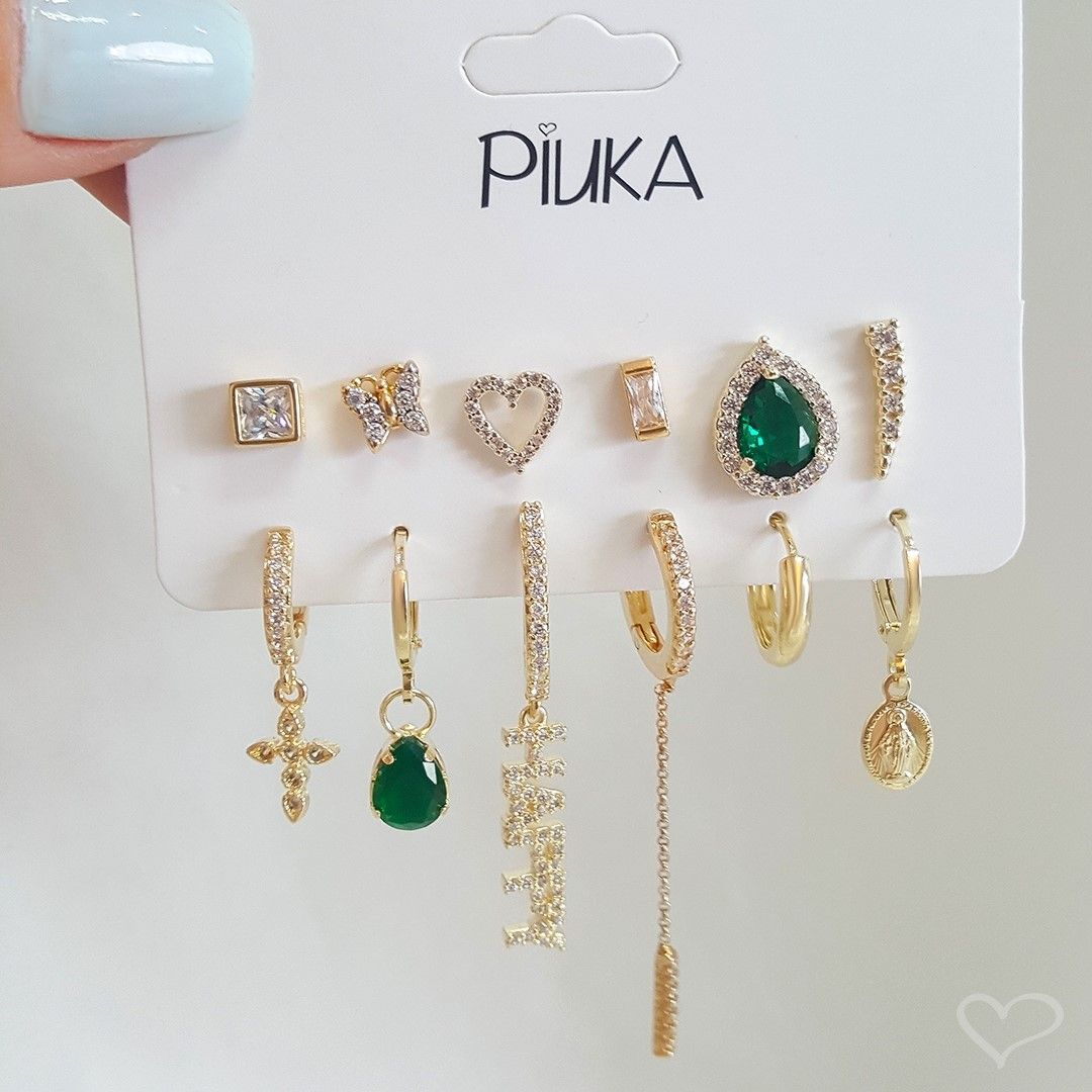 Brinco Argolinha Tina Happy Zircônia Folheado a Ouro 18k