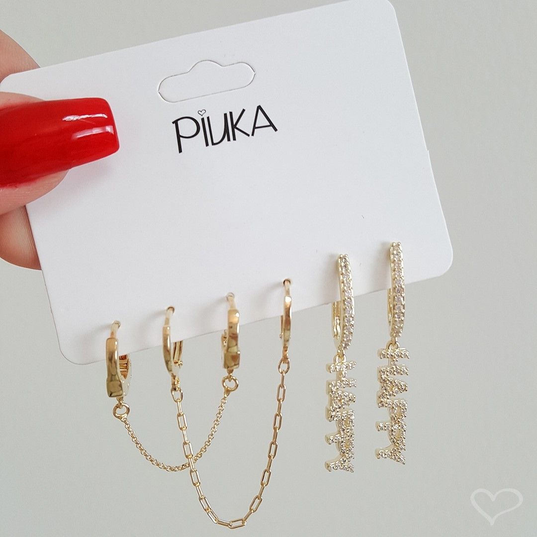 Brinco Argolinha Tina Happy Zircônia Folheado a Ouro 18k