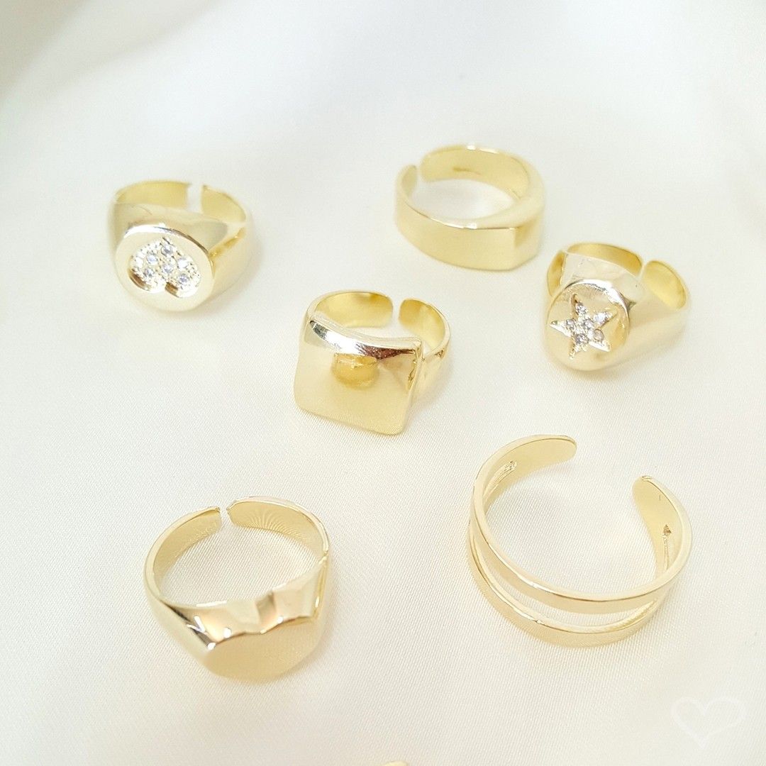 Anel de Dedinho Coração Folheado a Ouro 18k Ellen