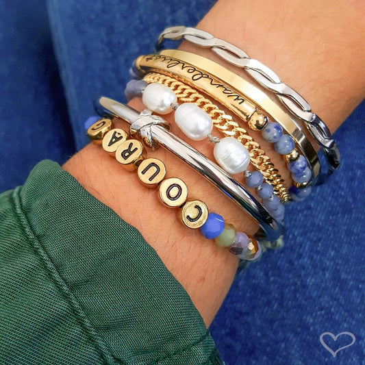 Bracelete Feminino Folheado em Ródio Branco Torcida Trançada Laurie