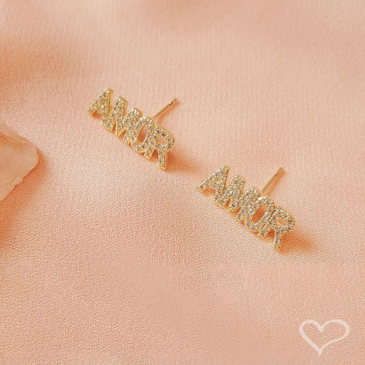 Brinco Mimi Amor Zircônia Folheado a Ouro 18k