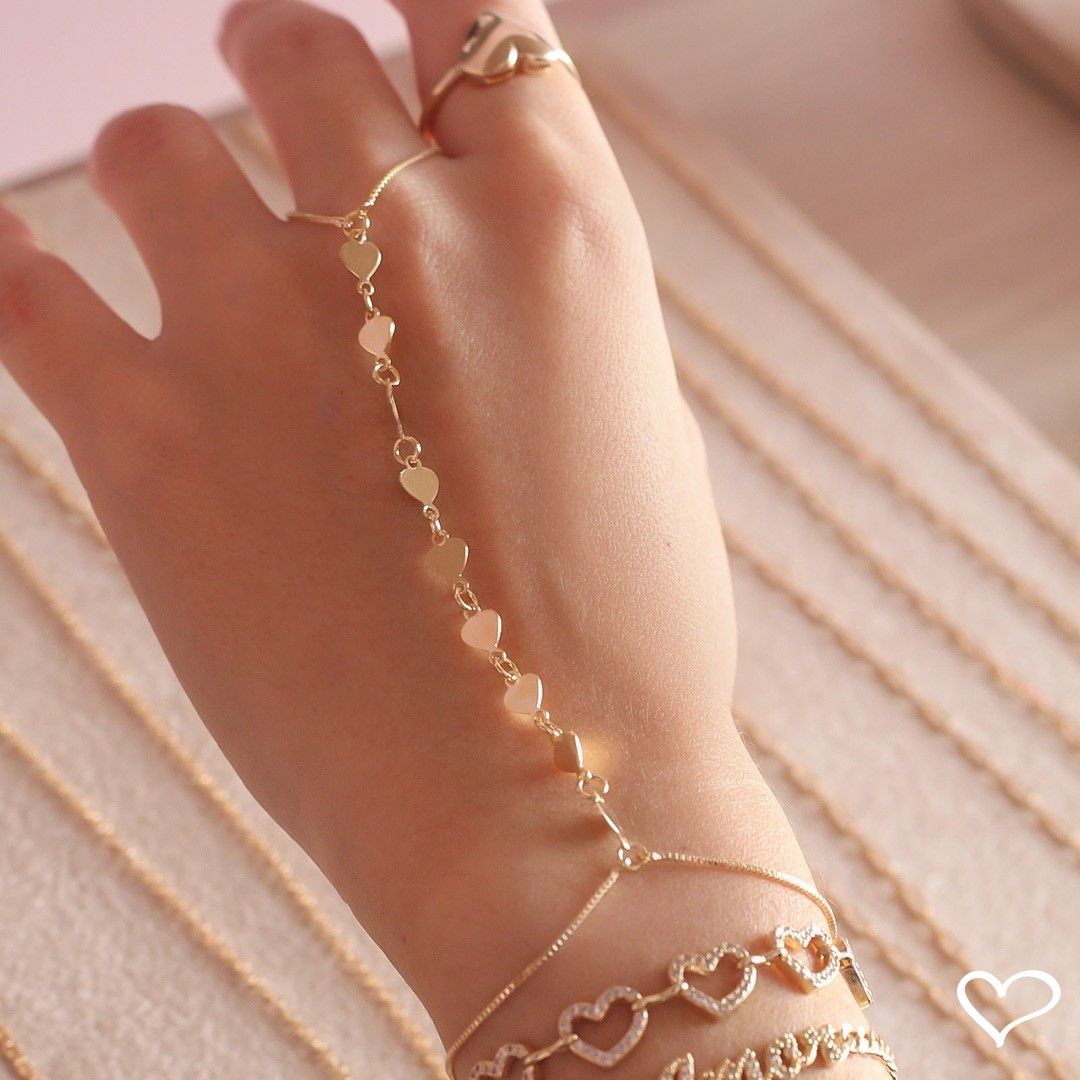 Anel de Coração Folheado a Ouro 18k Akemi