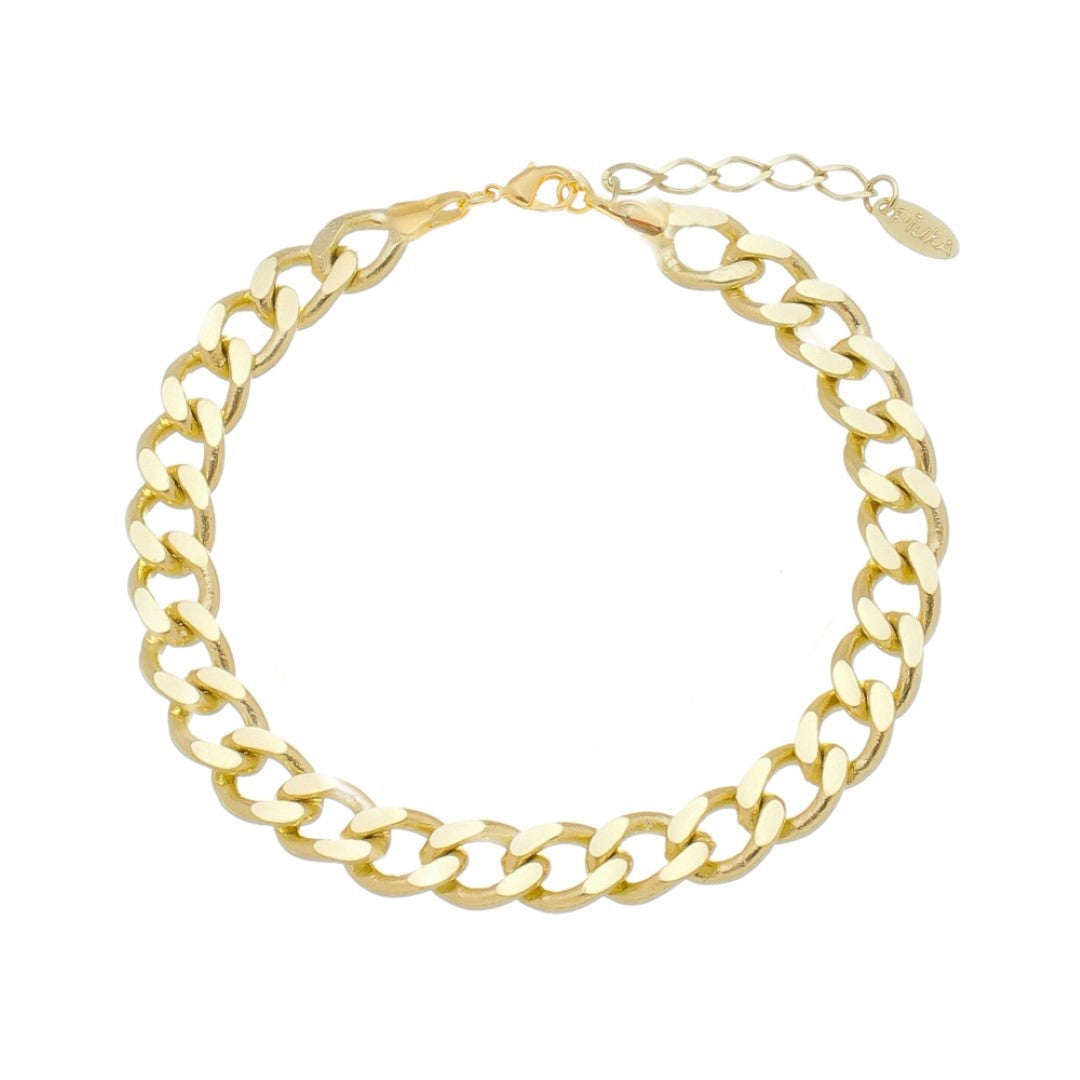 Pulseira Folheada a Ouro 18k Raiza Elos Grumet
